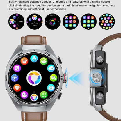 GT97 1.53 inch Round Screen 2 in 1 Bluetooth Earphone Silicone Strap Smart Watch Supports Bluetooth Calls