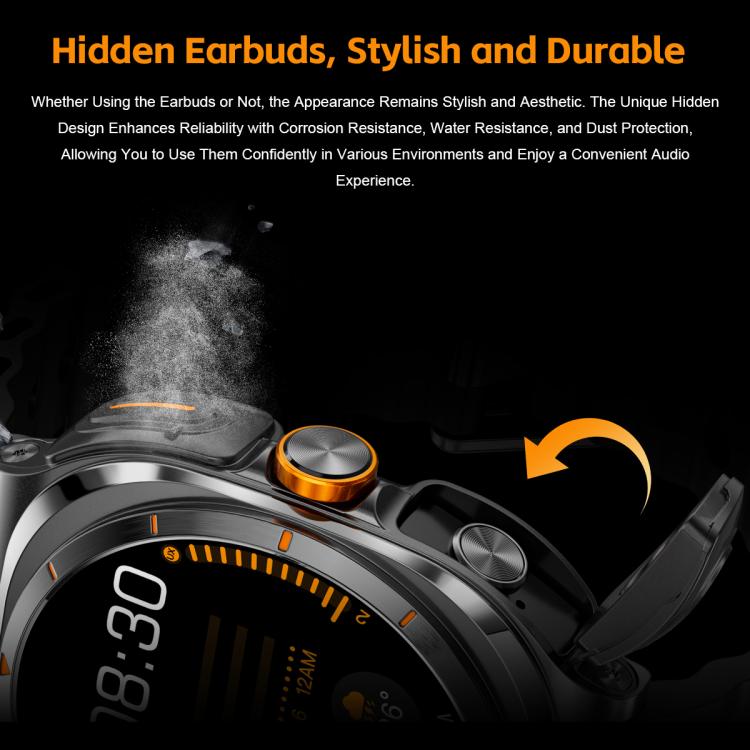 GT98 1.53 inch 2 in 1 Bluetooth Headphone IP67 Waterproof Smart Watch Supports Blood Oxygen Monitoring