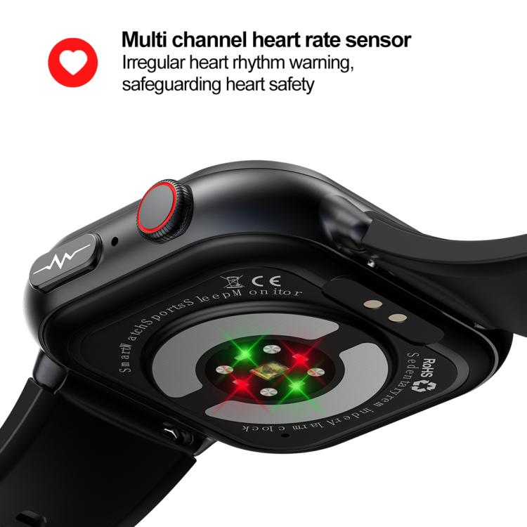 TK17 1.91 inch Horizontal Screen Silicone Strap Smart Watch Supports ECG Electrocardiogram