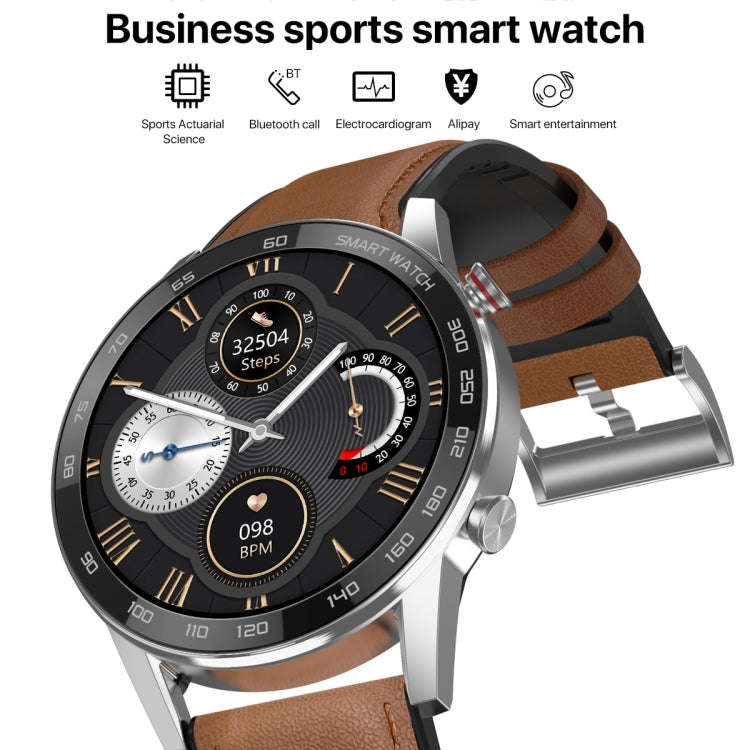 1.3 inch Touch Screen Dual-mode Bluetooth Smart Watch, Support Sleep Monitor / Heart Rate Monitor / Blood Pressure Monitoring, Brown Leather Strap, Black Leather Strap