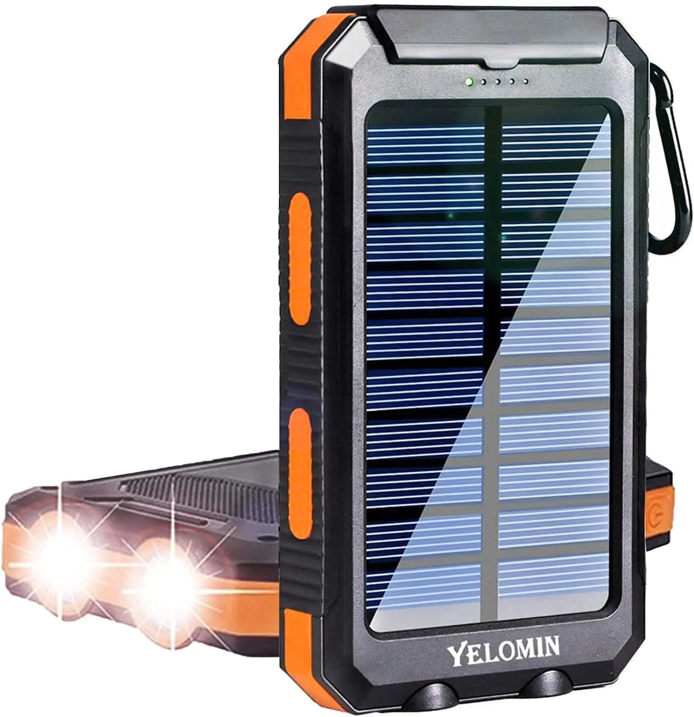 YELOMIN Solar Charger 20000mAh Portable Camping Waterproof Solar Power Bank for Cellphones Outdoor External Backup Battery Pack Dual USB 5V Outputs/LED Flashlights Perfect for Hiking Travel