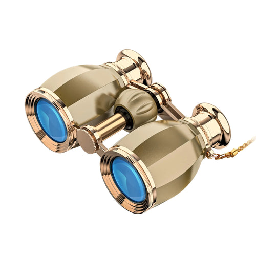 ESSLNB Opera Glasses Binoculars for Women Adults 4X30mm Theater Glasses Compact Binoculars for Theater and Concerts Antique Binoculars with Case Removable Chain (Gold)