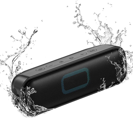 Bluetooth Speakers Portable Speakers Bluetooth Wireless with 20W Loud Stereo Sound IPX7 Waterproof Shower Speakers TWS Loud Party Speakers Multi-Colors Lights 15 Hrs Playtime for Indoor&Outdoor