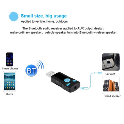 BC07 Mini Brushed Texture USB Bluetooth Receiver MP3 Player SD/TF Card Reader with Microphone & Audio Cable, Support Handsfree & AUX Output & 32GB Micro SD / TF Card & Two-sided USB Port Connecting, BC07