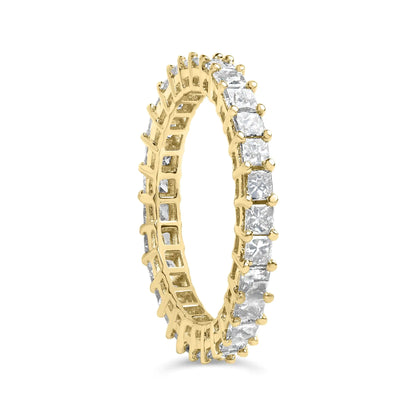 14K Yellow Gold 2.00 Cttw Shared Prong Set Princess Cut Diamond Eternity Band Ring (J-K Color, SI1-SI2 Clarity) - Ring Size 7