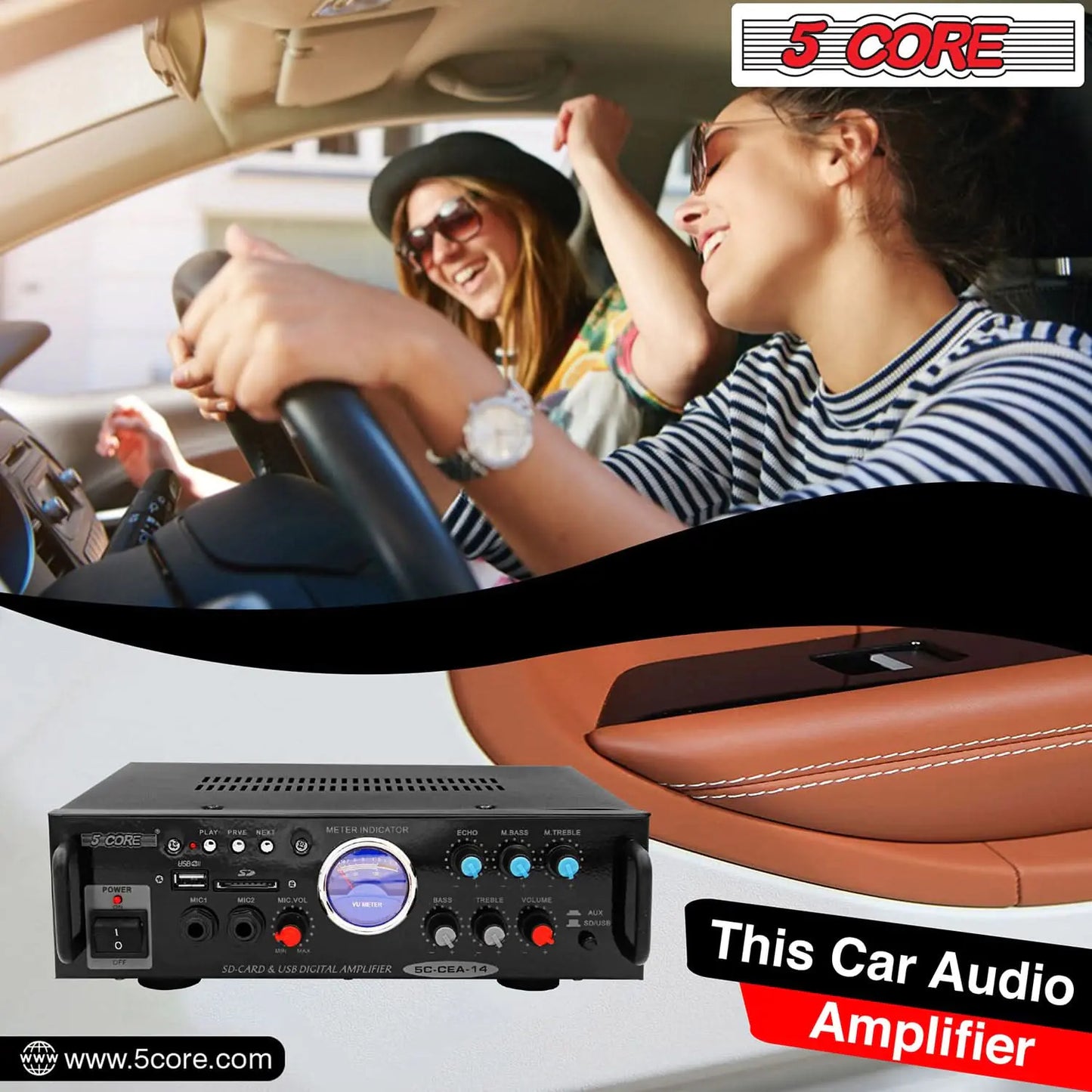 5Core 300W Dual-Channel Car Amp