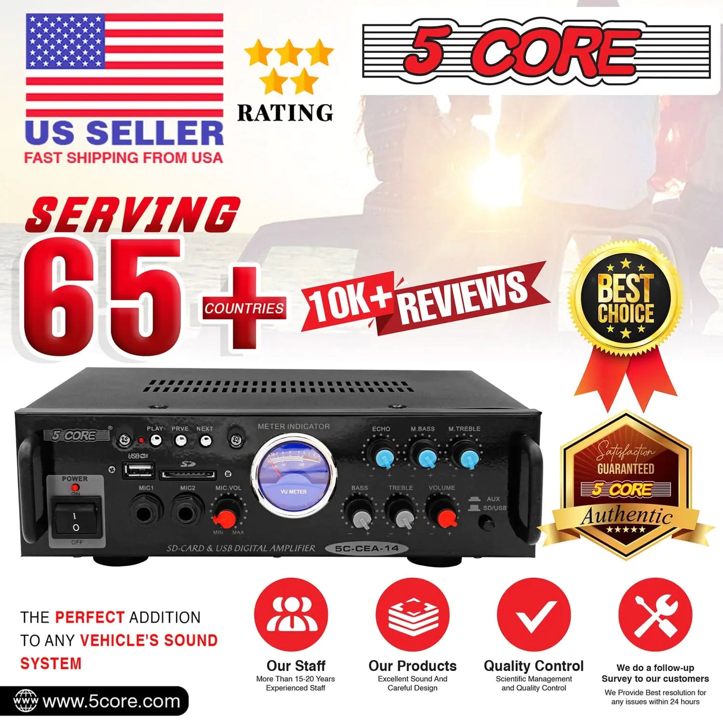 5Core 300W Dual-Channel Car Amp