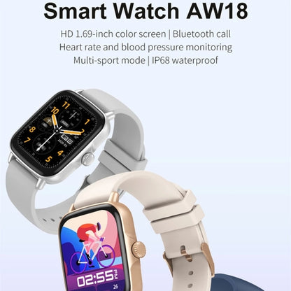 AW18 1.69inch Color Screen Smart Watch, Support Bluetooth Call / Heart Rate Monitoring