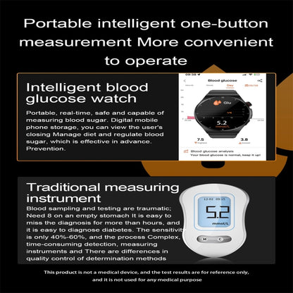 ET340 1.46 inch Color Screen Smart Silicone Strap Watch,Support Blood Oxygen / Blood Glucose / Uric Acid Measurement / Blood Lipid Monitoring