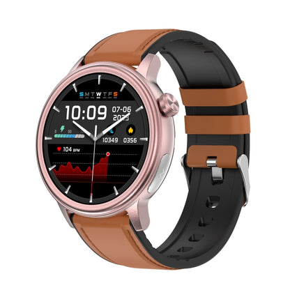 ET470 1.39 inch Color Screen Smart Watch Leather Strap, Support Bluetooth Call / ECG