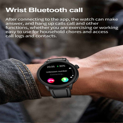 ET470 1.39 inch Color Screen Smart Watch Leather Strap, Support Bluetooth Call / ECG