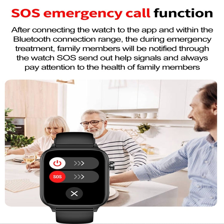 ET570 1.96 inch Color Screen Smart Watch Silicone Strap, Support Bluetooth Call / ECG