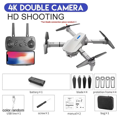 2025 E88 Professional Wide Angle RC Dron HD 4K Camera Mode Foldable Helicopter Aircraft Quadcopter Drone Kid Gift Toys