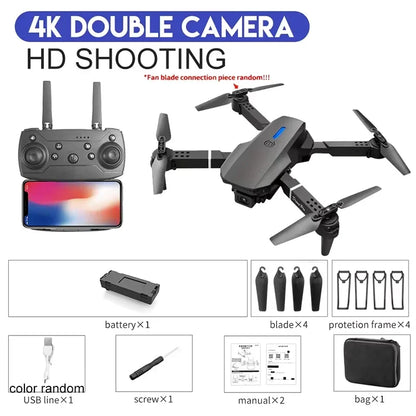 2025 E88 Professional Wide Angle RC Dron HD 4K Camera Mode Foldable Helicopter Aircraft Quadcopter Drone Kid Gift Toys