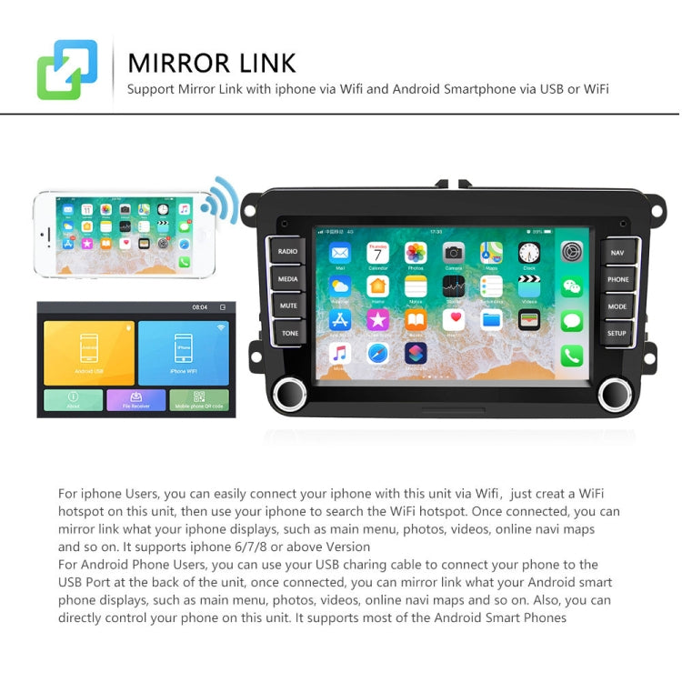 A3040 For Volkswagen 7-inch 2+32G Android Car Navigation Central Control Large Screen Player With Wireless CarPlay, Standard, Standard+4Lights Camera, Standard+8Lights Camera, Standard+12Lights Camera, Standard+AHD Camera