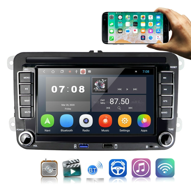 Suitable for Volkswagen 7-inch Car Multimedia Player Navigation Bluetooth Reversing Integrated Machine Android 10.0, 1+16G, 2+16G, 2+32G