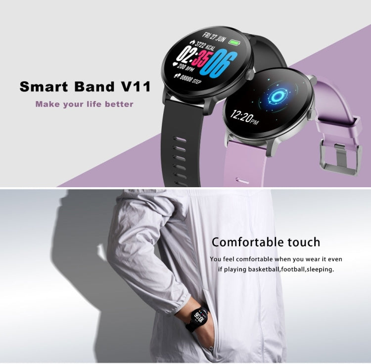 V11 Smartwatch Real-time Heart Rate Blood Pressure Monitor Multi-sport mode Breathing Light Smart Watch for Android IOS Phone