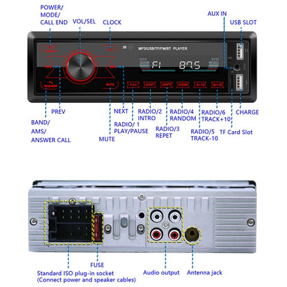 A2818 Car Bluetooth Speakerphone Car MP3 Player Function Touch Double U Disk Colorful Lights Radio, Specification:, Standard, Standard+8G Memory Card, Standard+16G Memory Card, Standard+32G Memory Card