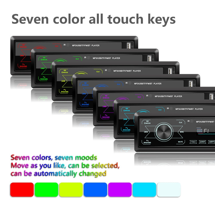 A2818 Car Bluetooth Speakerphone Car MP3 Player Function Touch Double U Disk Colorful Lights Radio, Specification:, Standard, Standard+8G Memory Card, Standard+16G Memory Card, Standard+32G Memory Card