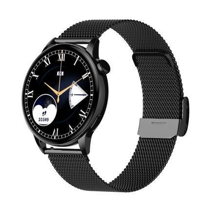 HD1 1.3 Inch AMOLED Screen Smart Watch with NFC Function, Gold Steel+Silicone Strap, Silver Steell+Silicone Strap, Black Steell+Silicone Strap