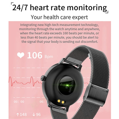 LOANIY CF80 1.08 Inch Heart Rate Monitoring Smart Bluetooth Watch, Pink, Black, Silver Gray, Gold Steel, Black Steel, Silver Steel