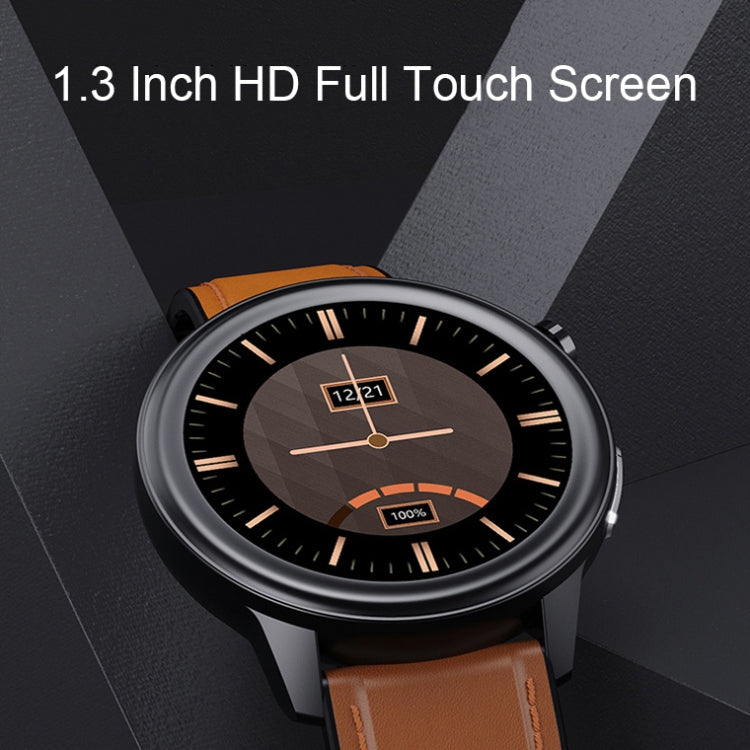 LOANIY E80 1.3 Inch Heart Rate Detection Smart Watch, Black Silicone, Blue Silicone, Red Silicone, Black Leather, Brown Leather, Black Steel