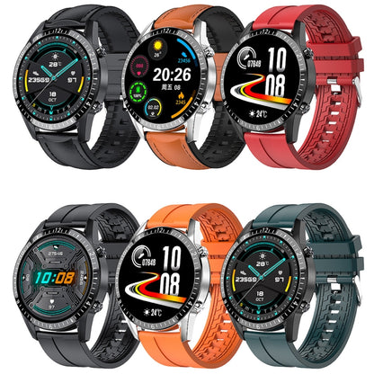 I9 1.3 Inch Heart Rate/Blood Pressure/Blood Oxygen Monitoring Watch, Black, Red, Orange, Green, Black Leather, Brown Leather, Black Steel, Silver Steel