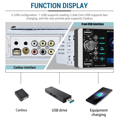 A2905 5.1 inch IPS Capacitive Screen Single Butt Carplay Player, Style:, Standard, Standard+4 Light Camera, Standard+8 Light Camera, Standard+12 Light Camera, Standard+AHD Light Camera