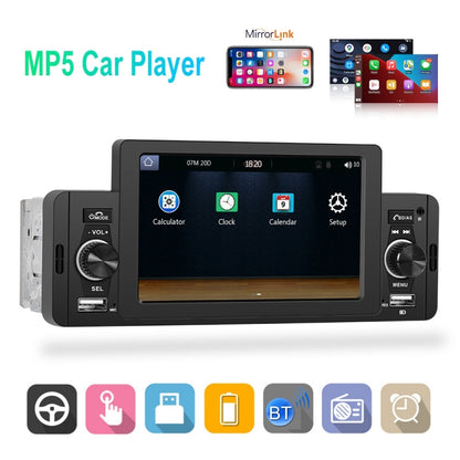 F133 5 inches Car MP5 Wired CarPlay Universal Bluetooth Player With Microphone, Style:, 5 inches Standard, 5 inches Standard+ 4 Lights Camera, 5 inches Standard+12 Lights Camera