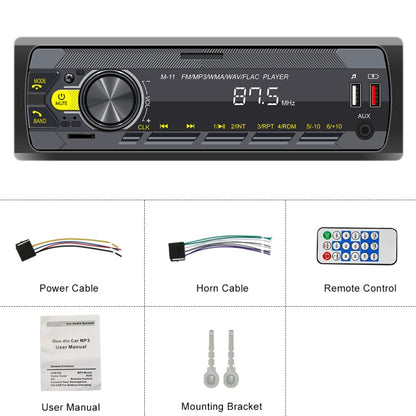 M11T Car Bluetooth MP3 Player ISO Interface EQ Sound Effect Fast Charge Colorful Button Radio, A3032