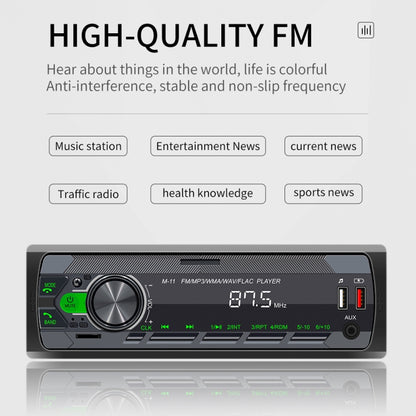 M11T Car Bluetooth MP3 Player ISO Interface EQ Sound Effect Fast Charge Colorful Button Radio, A3032