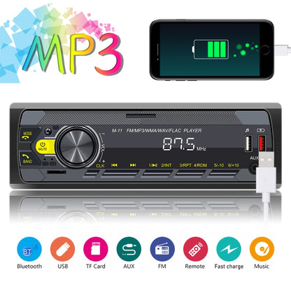 M11T Car Bluetooth MP3 Player ISO Interface EQ Sound Effect Fast Charge Colorful Button Radio, A3032