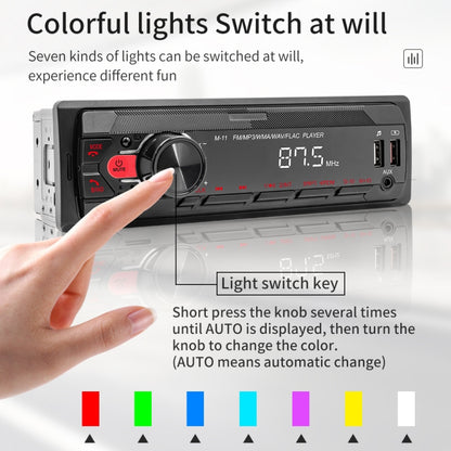 M11T Car Bluetooth MP3 Player ISO Interface EQ Sound Effect Fast Charge Colorful Button Radio, A3032