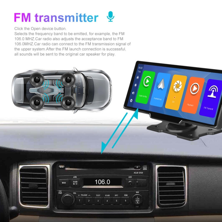 Car 10.26 Inch Portable Wireless CarPlay Display Android Auto Mobile Phone Screen, A3073 10.26 Inch