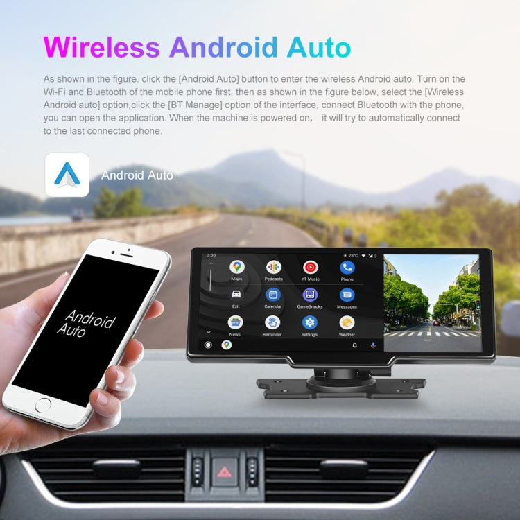 Car 10.26 Inch Portable Wireless CarPlay Display Android Auto Mobile Phone Screen, A3073 10.26 Inch