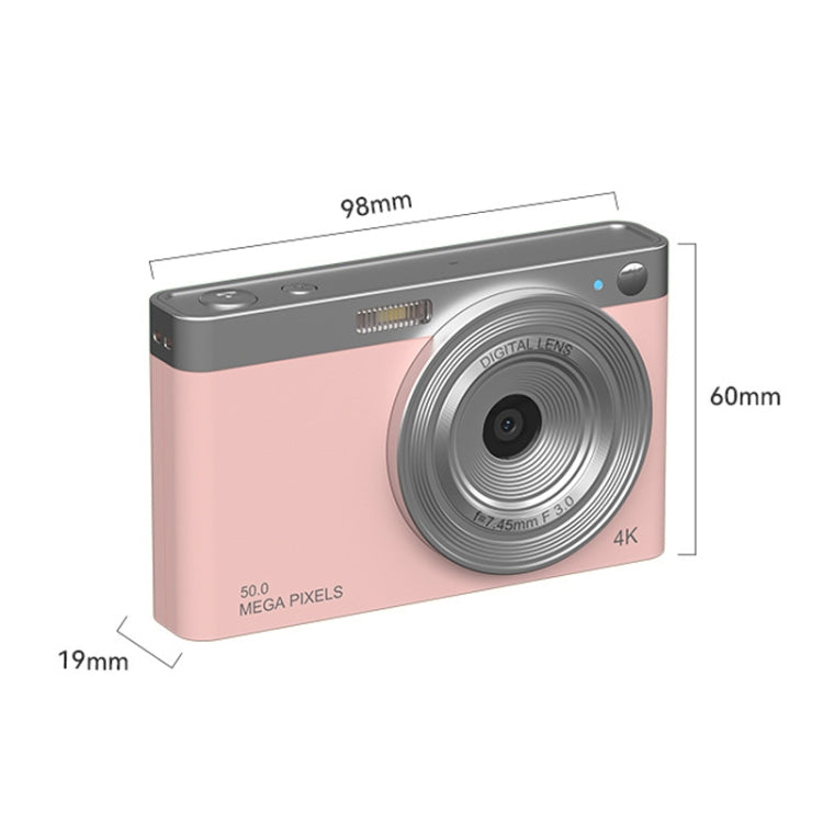 50 MP HD Camera 4K Video Retro Vlog Self-Shooting Camera, Black, Pink, White