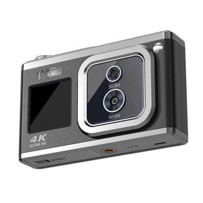 4K HD Optical Dual Lens Digital Camera 50MP Dual Screen Selfie Camera, No Memory, Black, White, Silver