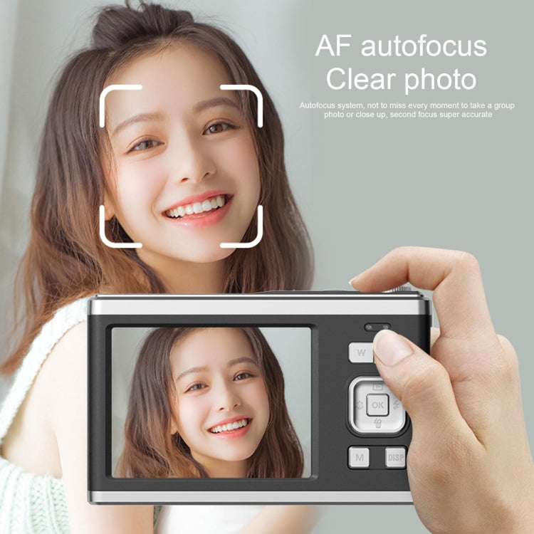 4K HD Optical Dual Lens Digital Camera 50MP Dual Screen Selfie Camera, No Memory, Black, White, Silver