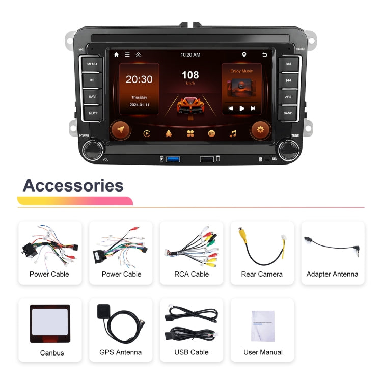 For Volkswagen/Skoda 2+64G Player Large Screen Carplay Android Navigation Reversing Camera Integrated Machine, 2+64G