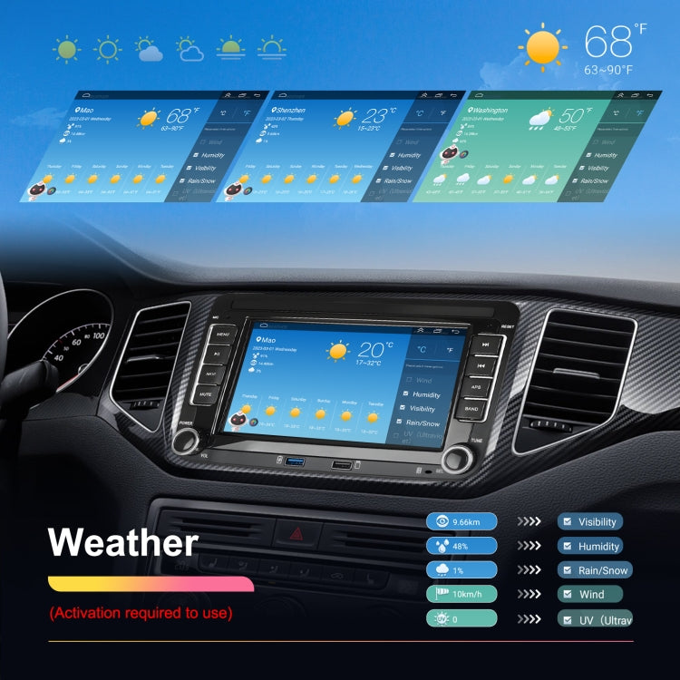 For Volkswagen/Skoda 2+64G Player Large Screen Carplay Android Navigation Reversing Camera Integrated Machine, 2+64G