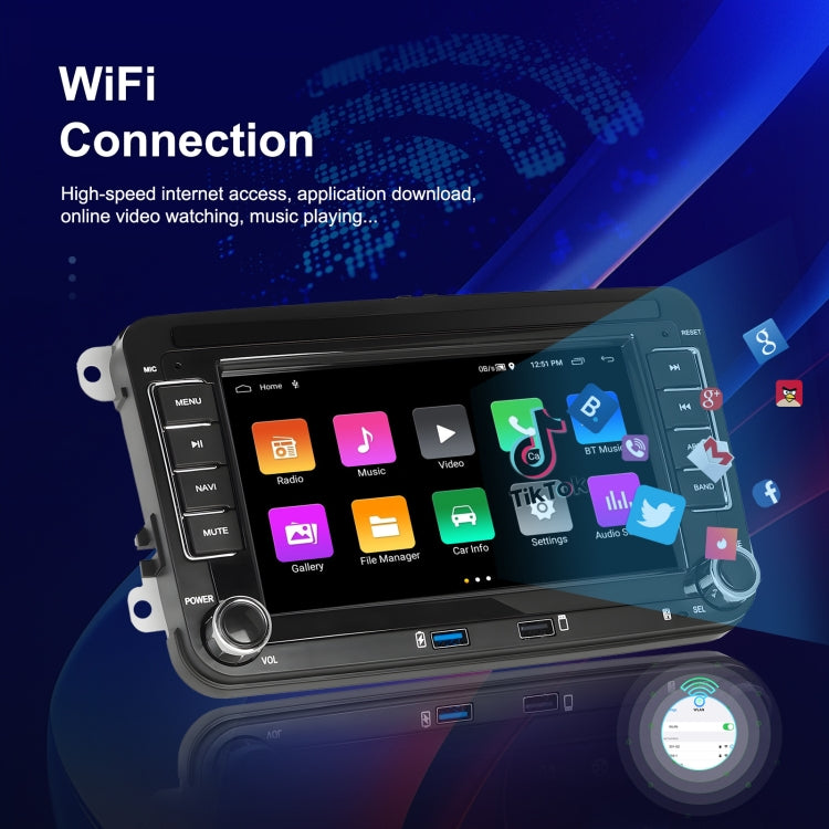 For Volkswagen/Skoda 2+64G Player Large Screen Carplay Android Navigation Reversing Camera Integrated Machine, 2+64G