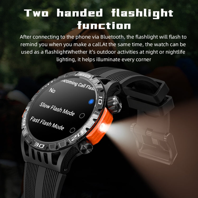 LOKMAT ZEUS6 PRO 1.46-Inch IP68 Waterproof SOS Flashlight Bluetooth Smart Watch