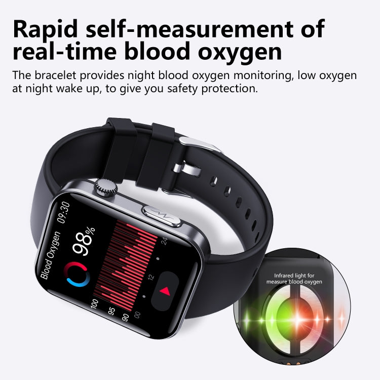 F300  2.1-Inch Screen Smart Watch Supports Bluetooth Calls/ECG/Blood Composition Analysis/50+ Sports Modes, Black Silicone, Black Pink Silicone, Black Gray Silicone, Black Milan, Black 3-Beads Steel, Black Leather, Black Brown Leather