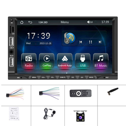 7-inch Double Din Car MP5 Player Support CarPlay/Android Auto/Mirror Link/Bluetooth, Standard Edition, With 4-light Camera, With 12-light Camera, With AHD Camera