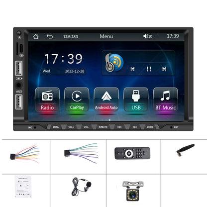 7-inch Double Din Car MP5 Player Support CarPlay/Android Auto/Mirror Link/Bluetooth, Standard Edition, With 4-light Camera, With 12-light Camera, With AHD Camera