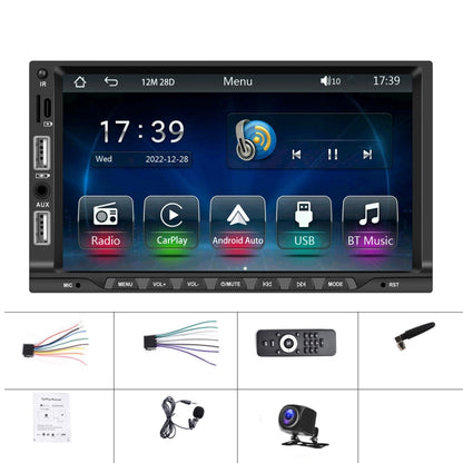 7-inch Double Din Car MP5 Player Support CarPlay/Android Auto/Mirror Link/Bluetooth, Standard Edition, With 4-light Camera, With 12-light Camera, With AHD Camera