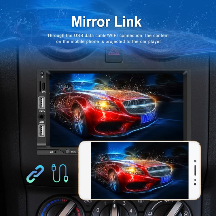 7-inch Double Din Car MP5 Player Support CarPlay/Android Auto/Mirror Link/Bluetooth, Standard Edition, With 4-light Camera, With 12-light Camera, With AHD Camera