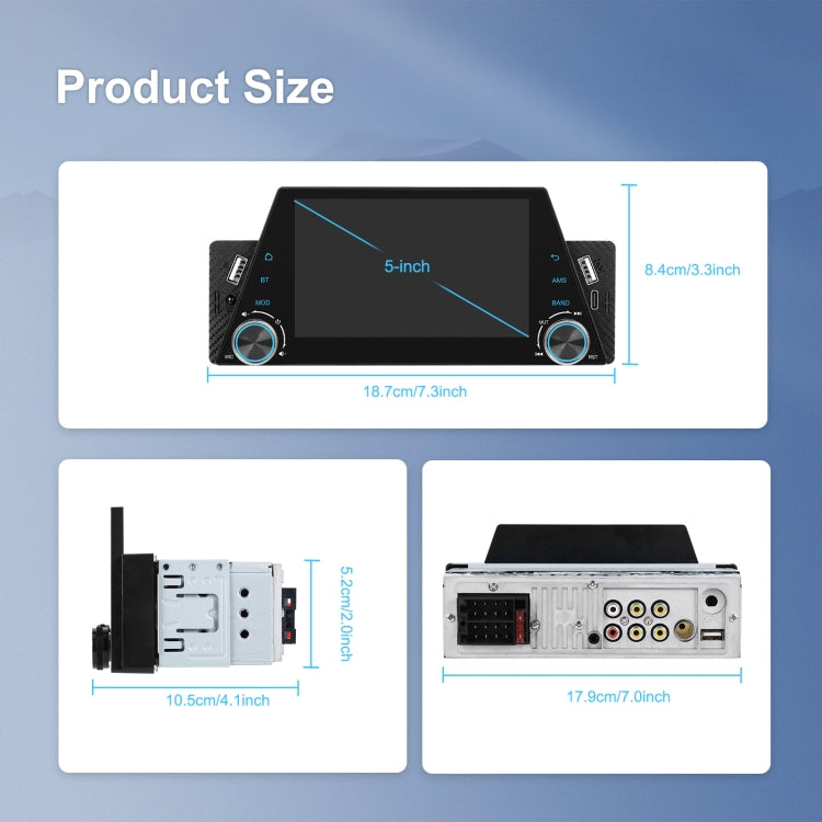 5-inch Single Din Car Multimedia Player Supports Mirror Link/Steering Wheel Control, Standard Version