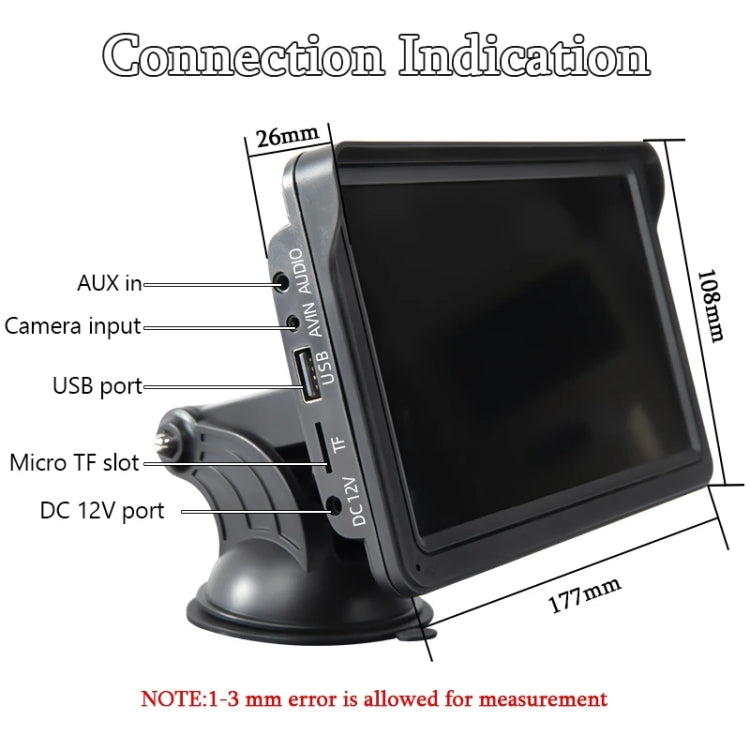 7 Inch Bluetooth 5.0 Portable CarPlay Monitor, Display, Display + Camera