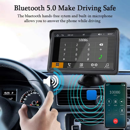 7 Inch Bluetooth 5.0 Portable CarPlay Monitor, Display, Display + Camera